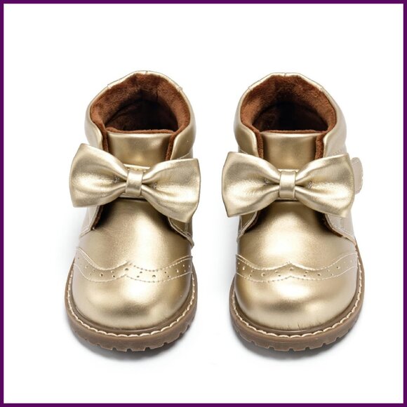 Vintage Leather Embroidered Toddler Girls Boots Mid Calf Water Resistant - Picture 1 of 8